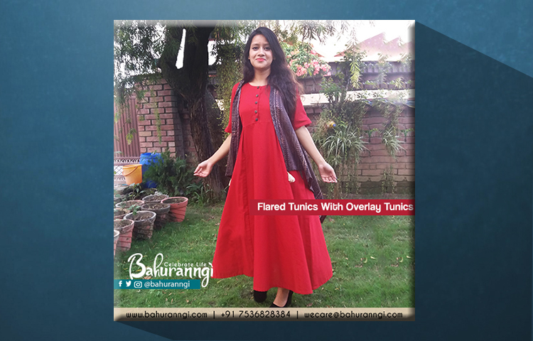 flared tunics with overlay tunics