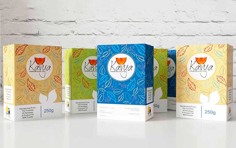 Kavya Herbal tea packaging design