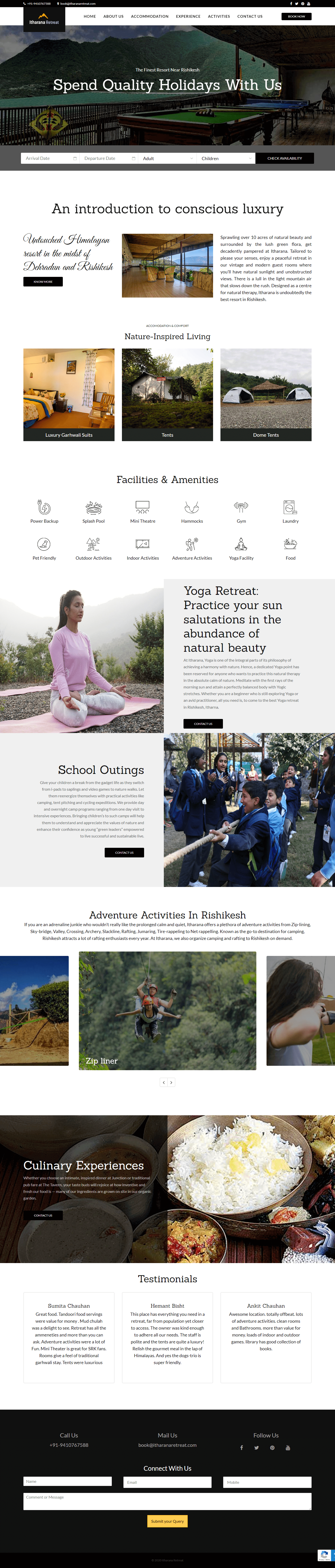 Itharana Retreat web design company near me