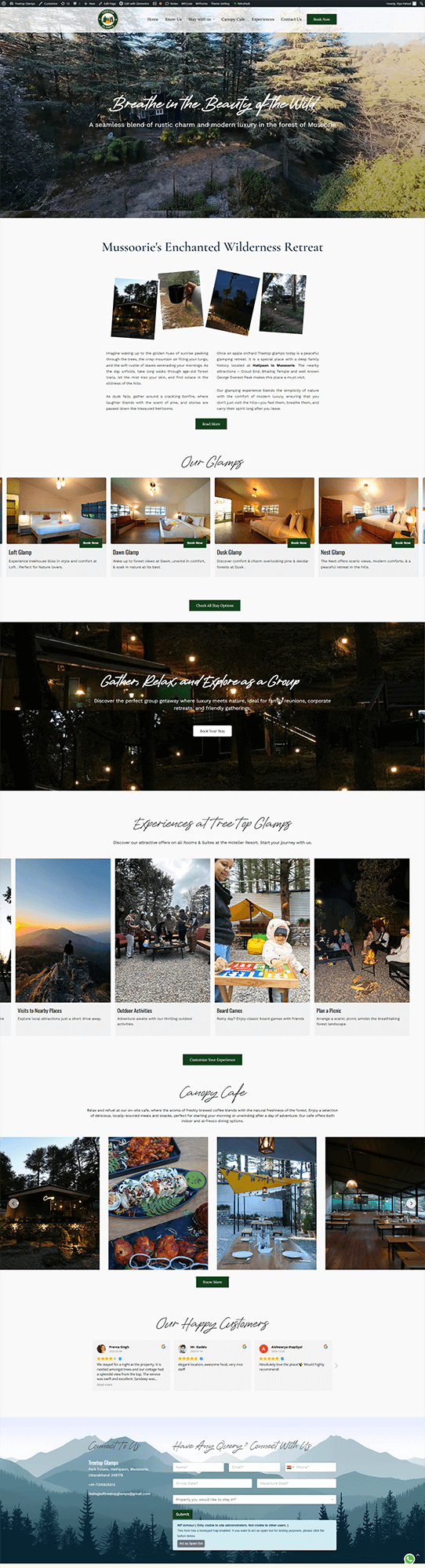 Treetop Glamps website design company in dehradun