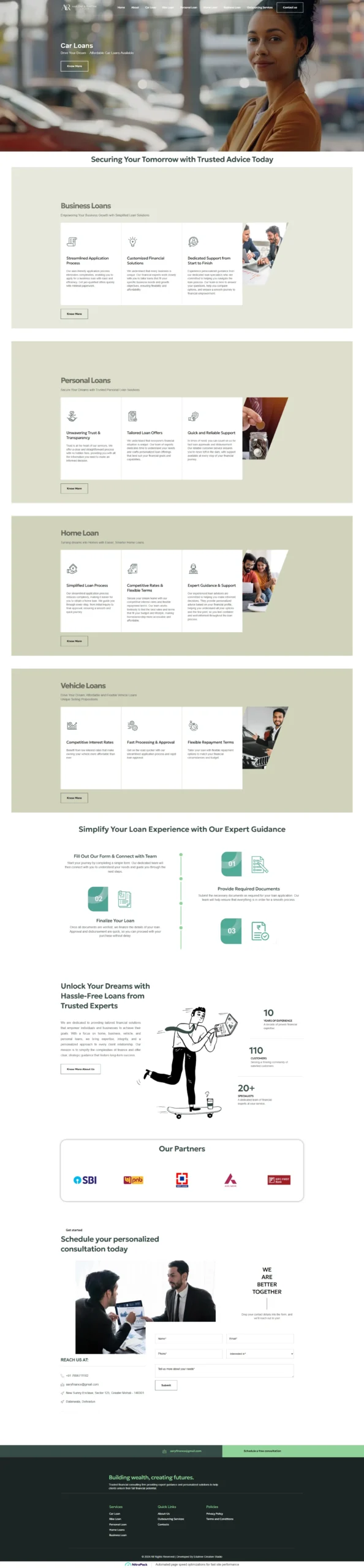 finance website design in dehradun